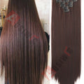 18-32Inch 16 Clips in Hair Extensions Long Straight Hairstyle Synthetic Blonde Black Hairpieces Heat Resistant False Hair Daily