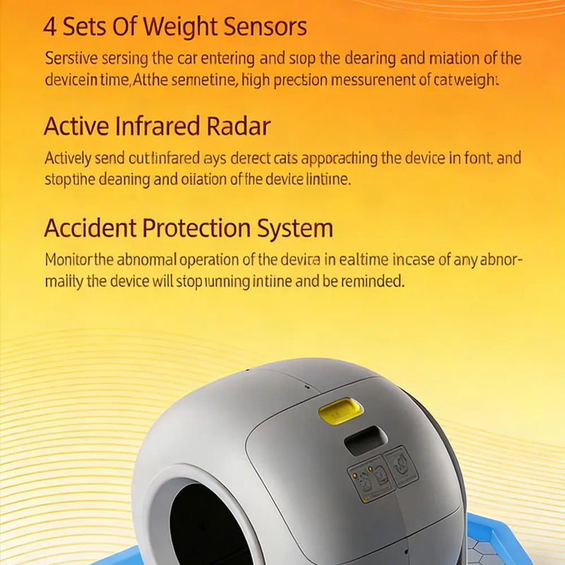 Raymax 78L Self-Cleaning Cat Litter Box App Control ONLY Supports 2.4G WiFi w/Litter Mat&Trash Bags, Fit for Tofu & Mixed Litter