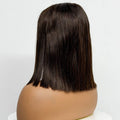 250% Density Bob Straight Human Hair 2X6 Transparent Lace Closure Frontal Human Hair Wigs 100% Human Hair Ginger 99J Colored Wig