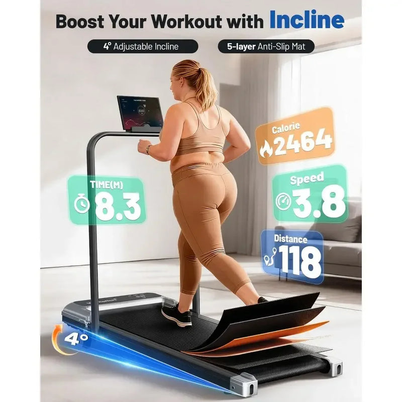 Portable Compact Treadmill with Handle, Adjustable - View 2 | SAMAG