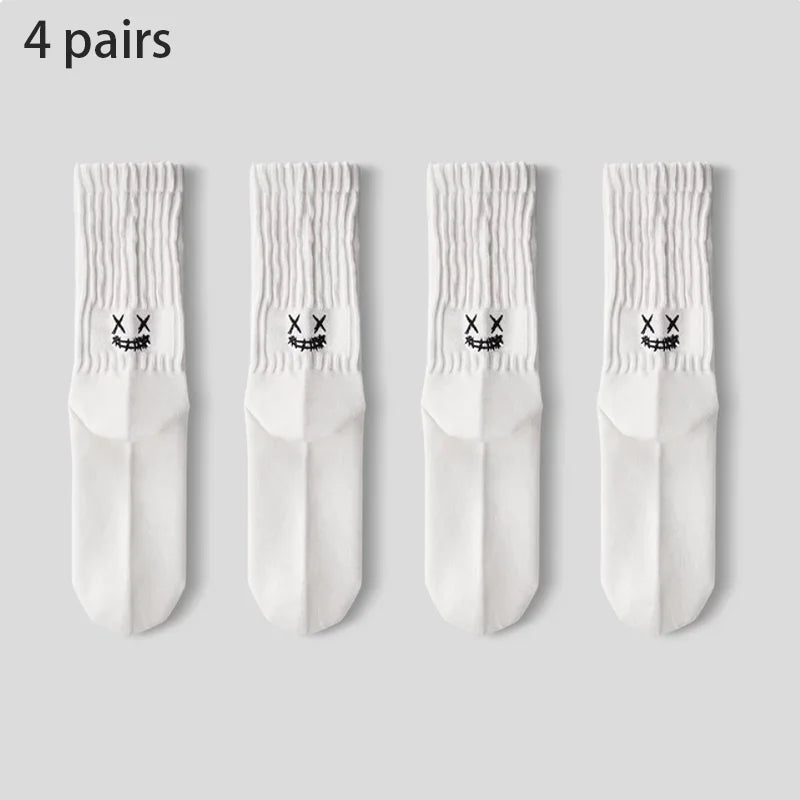 4 Pairs Men's Cotton Work Socks Long Running Breathable | SAMAG