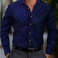 Men's formal shirt butt long-sleeved stripe lapel spring | SAMAG
