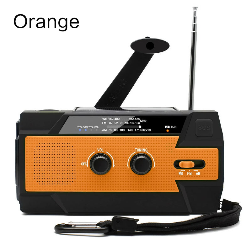 Portable Solar Hand Crank AM/FM Radio for Survival,Rechargeable Battery Powered Radio,USB Charger,Flashlight,Reading Lamp