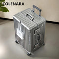COLENARA 20"24"26"28"30"32 Inch Rolling Luggage High Quality Suitcase Aluminum Frame Boarding Box Large Capacity Trolley Case