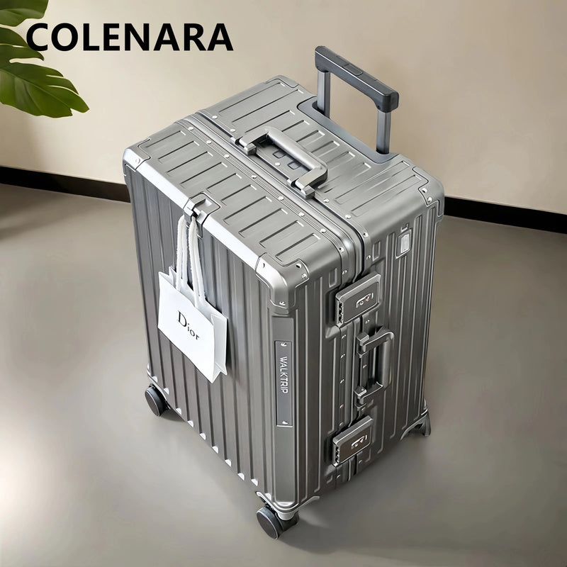 COLENARA 20"24"26"28"30"32 Inch Rolling Luggage High Quality Suitcase Aluminum Frame Boarding Box Large Capacity Trolley Case
