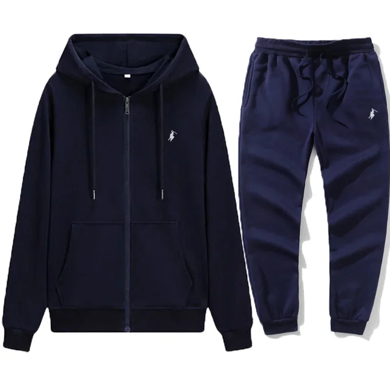 New Men's Autumn and Winter Classic Hoodie and Sweatpants, Suitable for Leisure Fitness, Warm Sports Set - View 6 | SAMAG
