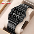 SKMEI 2465 Luxury Men's Digital Watch Waterproof Stainless Steel Electronic Men's Watch LED Display Sport Clock Reloj Hombre
