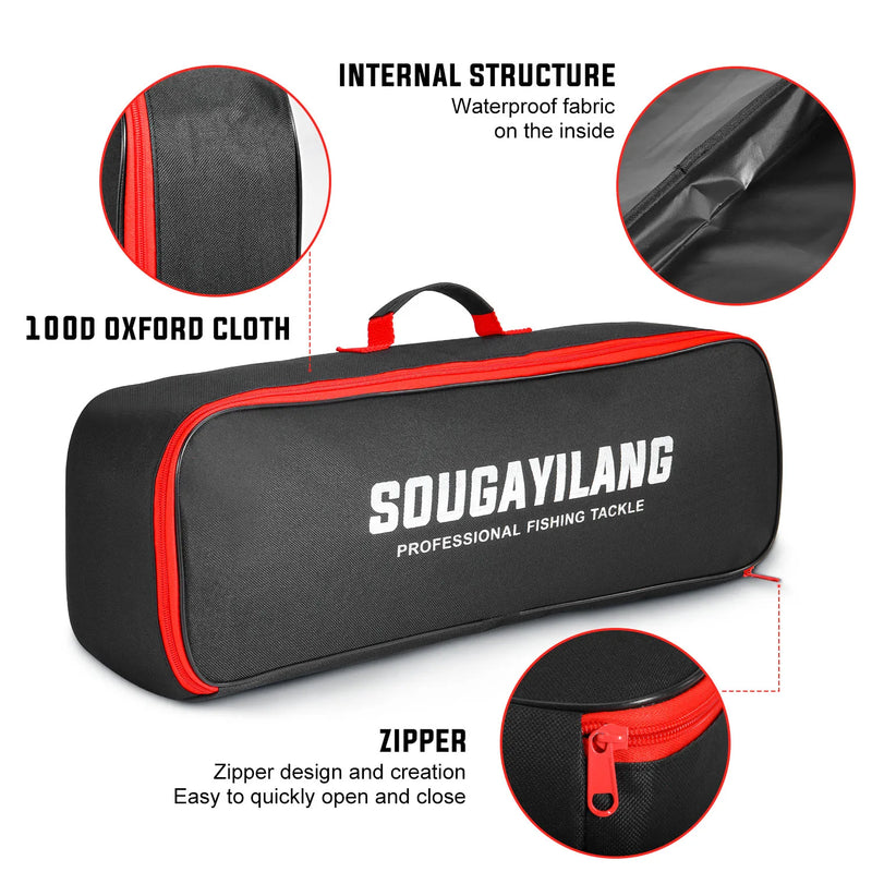 Sougayilang Baitcasting Fishing Rod and Reel Bag Set 1.8-2.4m Telescopic Rod and Metal Spool Fishing Reel for Bass Fishing Pesca