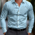 Men's formal shirt butt long-sleeved stripe lapel spring | SAMAG