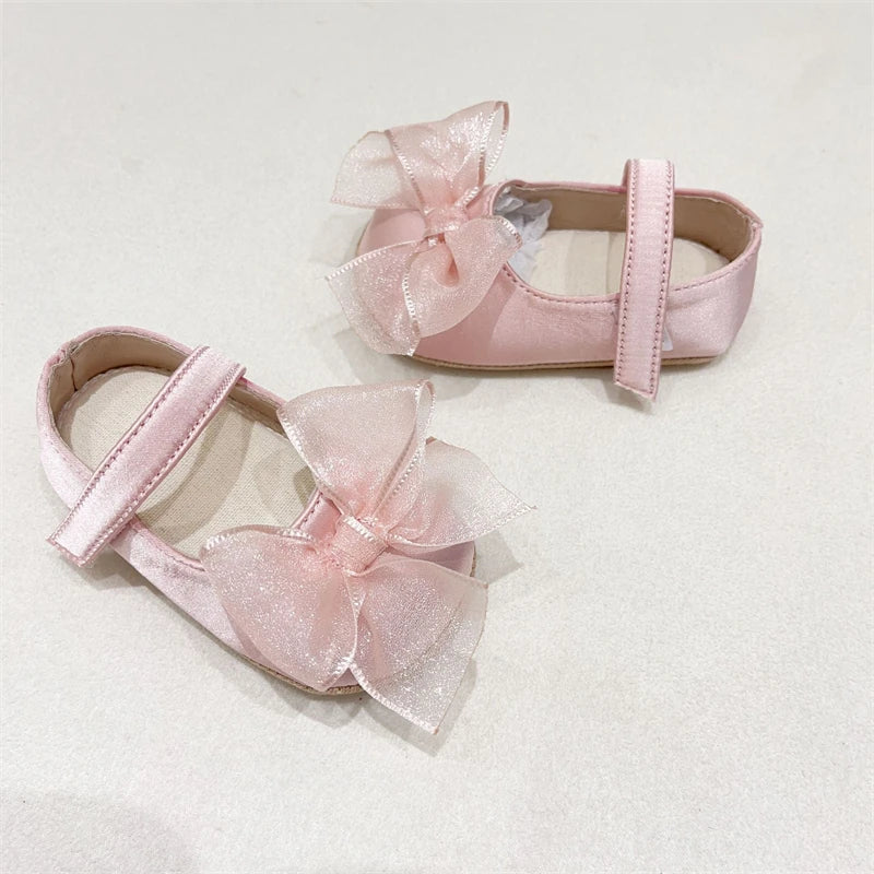 Spring Autumn Baby Girls Shoes Comfortable Infant Shoes Newborn Birthday Gift Soft Soled Toddler Kids Bow Princess Shoes