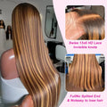 32 Inch 5x5 Straight Highlight HD Lace Front Human Hair 4x4 13x4 Lace Frontal Wigs 4/27 Ombre Honey Blonde Color Wig For Women