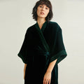 Birdtree,OEKO-TEX,Base Fabric 100%  Silk Robe,Women Sleepwear Natural Thicken Nightgown,Velvet Home Pajamas P5D924JF