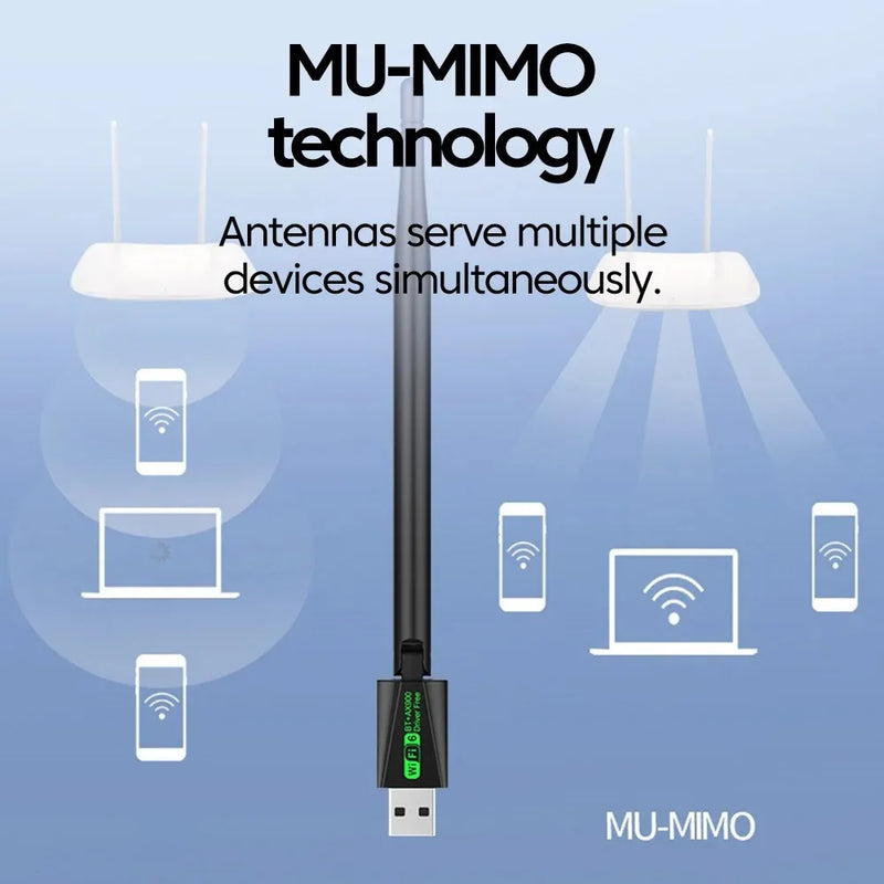WIFI 6 AX900 USB Adapter Bluetooth 5.4 Wireless Network Card 2.4G&5GHz Wi - Fi Antenna For PC/Laptop - Visuel 6 | SAMAG