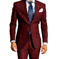 Men's Classic Stripe Suits 2 Piece ( Blazer+Pants ) Notch Lapel 2 Buttons Slim Fit Jacket & Trousers for Business Casual Wedding