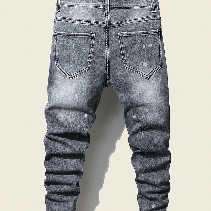 Men's Slim Stretchy Denim Jeans for Pants Tearing | SAMAG