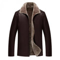Winter Fleece Warm Leather Jacket Men Pu Business Casual Loose Thick Leather Coats Male Fashion Vintage Faux Fur Outwear Jackets