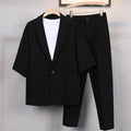 Korean Style Plus Size Men's 3 Piece Suit Set Short Sleeve Blazer Summer Lightweight Comfortable
