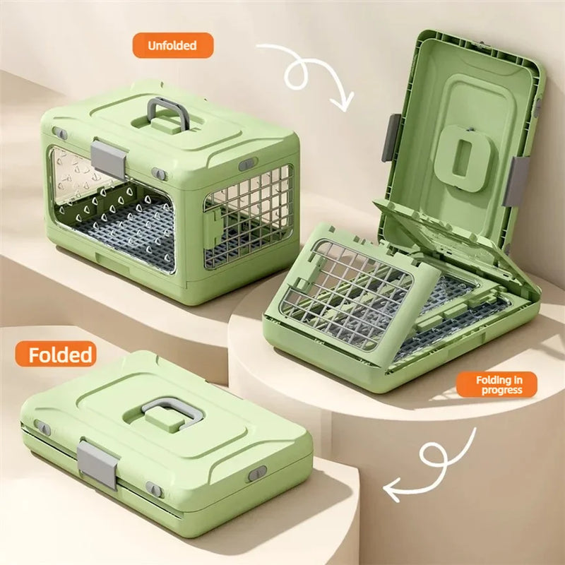 Pet Supplies Portable Pet Air Bag Folding Dog Suitcase Out Car Carrying Large Capacity Cat Checked Transparent Box