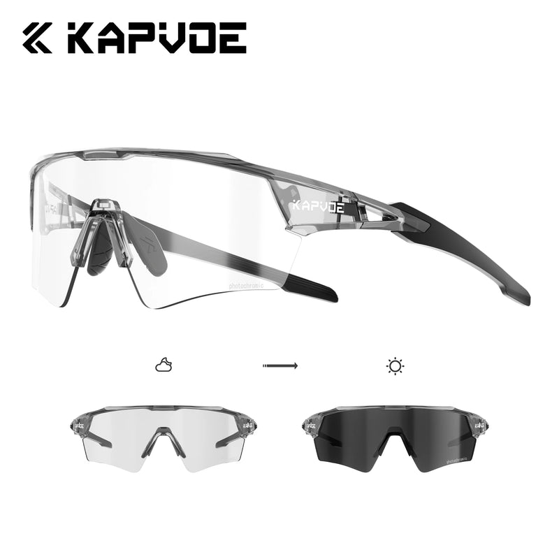 Kapvoe New Photochromic Cycling Sunglasses Men Women MTB - View 11 | SAMAG