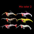 6pcs 12g 18g fishing shrimp prawn lure baits, river prawn fishing craws saltwater bream lures with luminous eyes