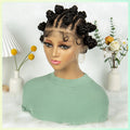 Synthetic Full Lace Braided Wigs Short Cute Handmade Bantu Braided Wigs with Baby Hair for Black Women Lace Frontal Braids Wigs