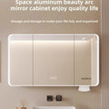Minimalist Modern Arc-shaped Smart Bathroom Mirror Cabinets Home Furniture Wall-mounted Bathroom Mirror Cabinet with Lighting b