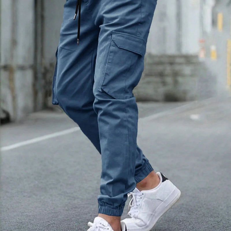 50%HOT2026 New Men's Casual Jogging Pants Solid Color Pocket Sports Trousers Street Hip Halen - View 7 | SAMAG