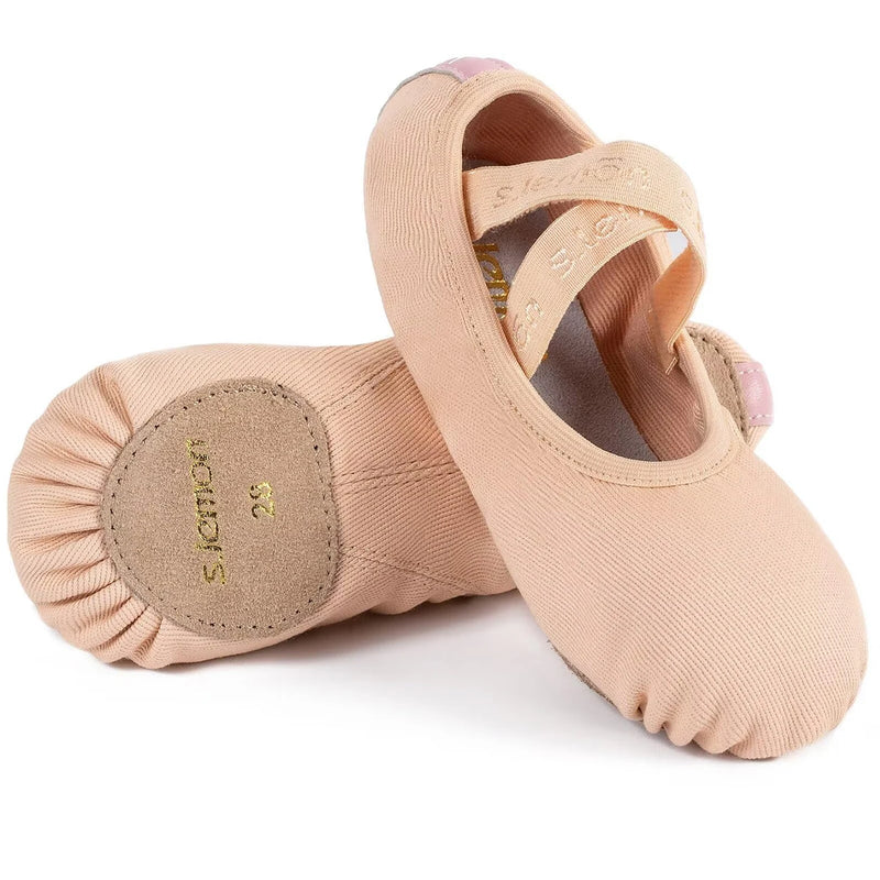 Ballet Shoe,Girls Elastic Ballet Slippers Stretch Canvas Dance Shoes for Kids Adult
