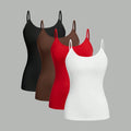 4 pcs Women Solid Color  Camisoles Vest Women Tank Tops Female Summer Sexy Strap Basic Tops Sleeveless Camisole T-shirt