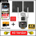 4G SIM Solar Camera AOV 24 Hours Record Built-in 31200 MAh Battery Outdoor Surveillance 60X Zoom Cam Auto Track 25W Solar Panel