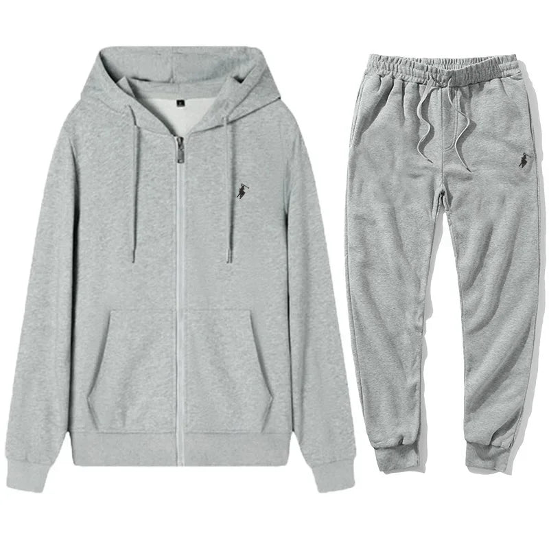 New Men's Autumn and Winter Classic Hoodie and Sweatpants, Suitable for Leisure Fitness, Warm Sports Set - View 4 | SAMAG