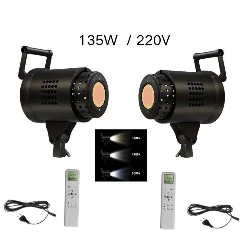 135W Bowens Reflector Video Studio Honeycomb Softbox Photography Light Dimmable LED Light Flash Studio Lighting 3000-6000K