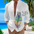 New men's shirt long-sleeved 3D printing flower pattern | SAMAG