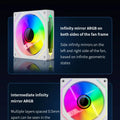 Teucer Infinite Mirror 120mm 5V 3Pin ARGB PC Case FAN 12V 4Pin PWM 800-2000RPM 12cm Chassis CPU Water Cooling Ventilator