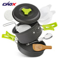 CAOX Amping Cookware Set Backpacker's Cooking Set: Portable, Durable Outdoor Cookware with Tableware and Handy Storage Bag