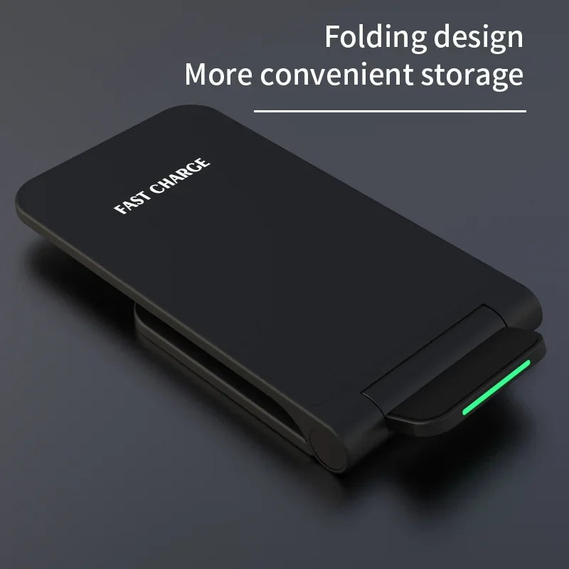Wireless Charger Stand Pad For iPhone 17 16 15 14 13 12 Pro XR 8 X XS Max Samsung Xiaomi Induction Fast Charging Dock Station