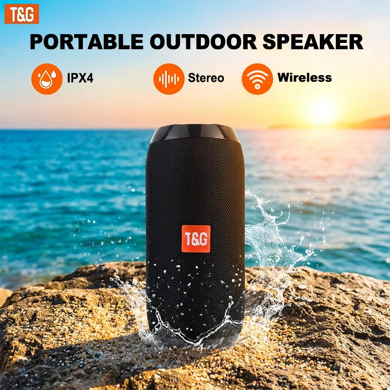 TG117 Bluetooth Portable Wireless Speaker, IPX4 Waterproof, TWS Stereo Sound, Support TF Card & USB Playback, Connect Phone Tablet TV, Outdoor Wireless Audio Speaker, Ideal Birthday, Thanksgiving, Christmas Party Gift