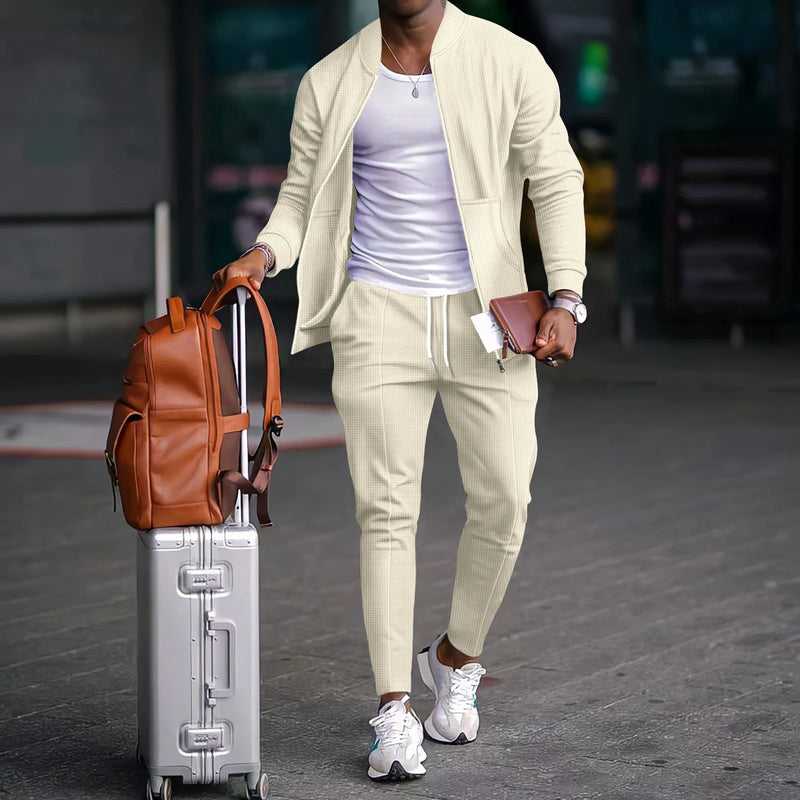 Men's Casual Blazer Set New Fashion Embossed Baseball | SAMAG