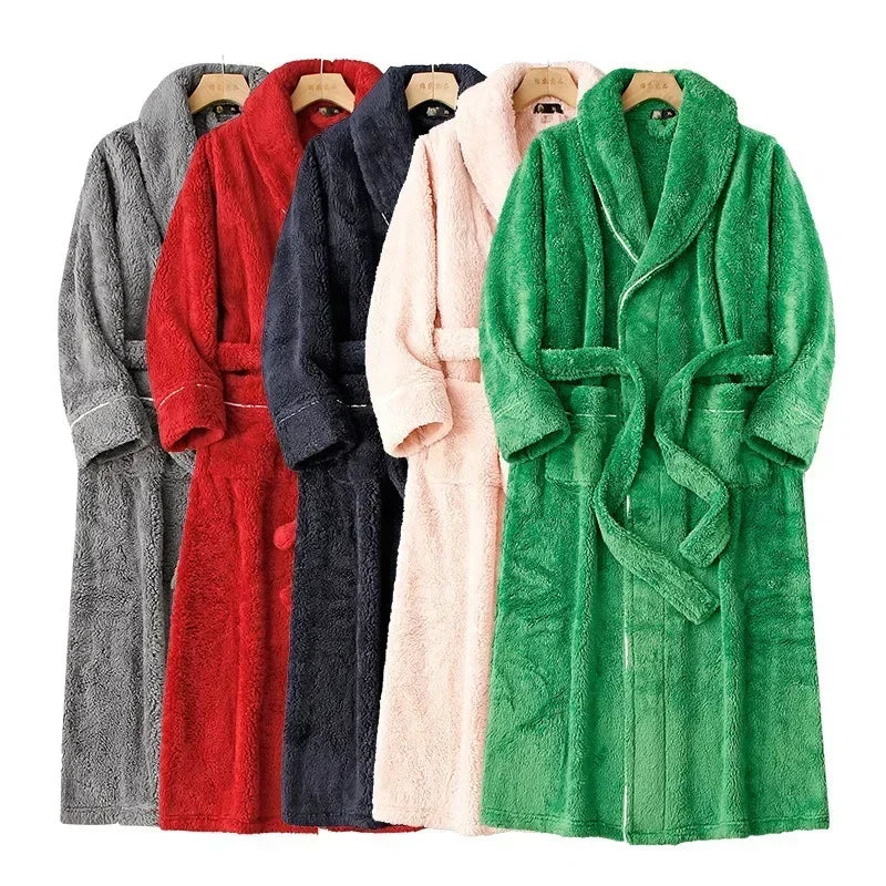 Fashionable double-sided thick plush nightgown women | SAMAG