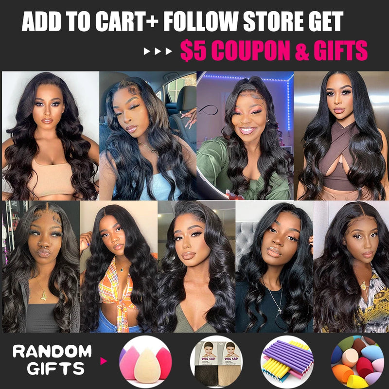Aopusi Body Wave Bundles With Closure Brazilian Human Hair Weave Bundles With Closure Hair Extension 3/4 Bundles With Closure
