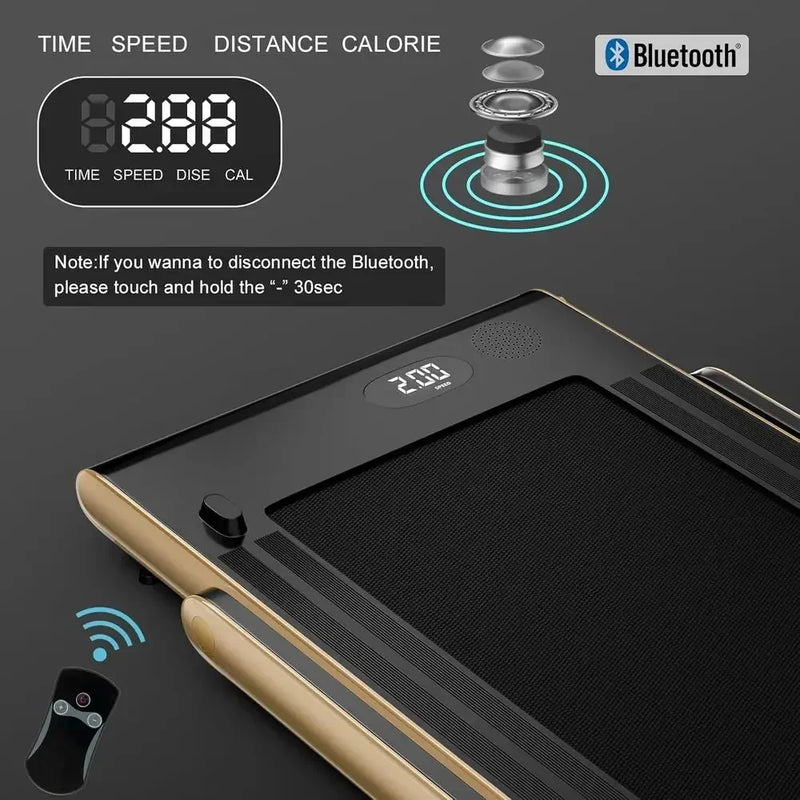 Space-Saving 2-in-1 Electric Treadmill with 2.25HP, Desk | SAMAG