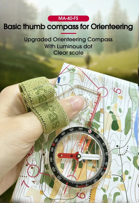 KANPAS Basic and Beginner's Orienteering thumb compass, Orienteering Primary Compass, MA-40-FS, Durable Sport Compass