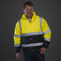 High Visibility Reflective Witnter Jacket Men Waterproof Thickened Safety Coat for Outdoor Work Hi Vis Workwear Bomber Jacket