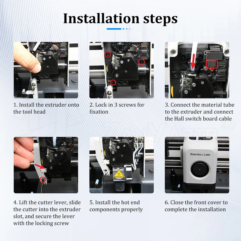Complete Full Extruder Mechanism Kit with Gear for Bambu Lab P1P P1S 3D Printer High Precision Durable Replacement Parts