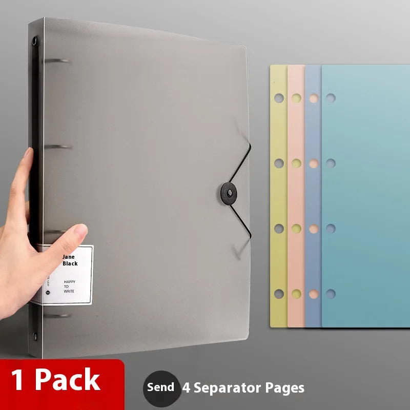 NONE Four Hole A4 Punched Binder 4-hole Folder Data Book Storage Book Clip Shell Insert Bag Paper Binding clip Office Notes
