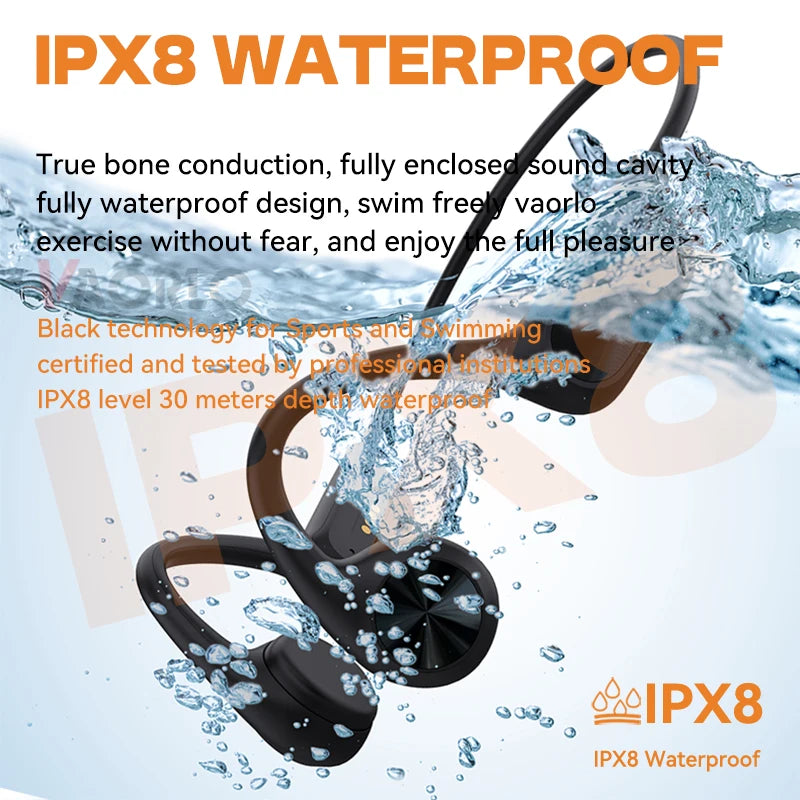 New-X7 Bone Conduction Wireless Headphone Bluetooth 5.4 IPX8 Waterproof Swim Headset 32GB MP3 Player HIFI Music Sports Earphone