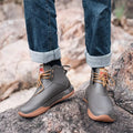 Men Rain Boots Outdoor Work Boots New Fashion Waterproof Fishing Shoes Platform Non-slip Rubber Shoes Lace-up Couple Rain Shoes