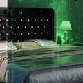 GEGOFORU Queen LED Bed Frame with Galaxy Projector, Bluetooth Speaker, USB Ports, 4 Drawers, No Box Spring Needed, PU Black