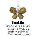 OCESRIO Vintage Natural Stone Butterfly Pendant for Necklace Copper Amethyst Reiki Pendulum DIY Jewelry Making Supplies pdta921