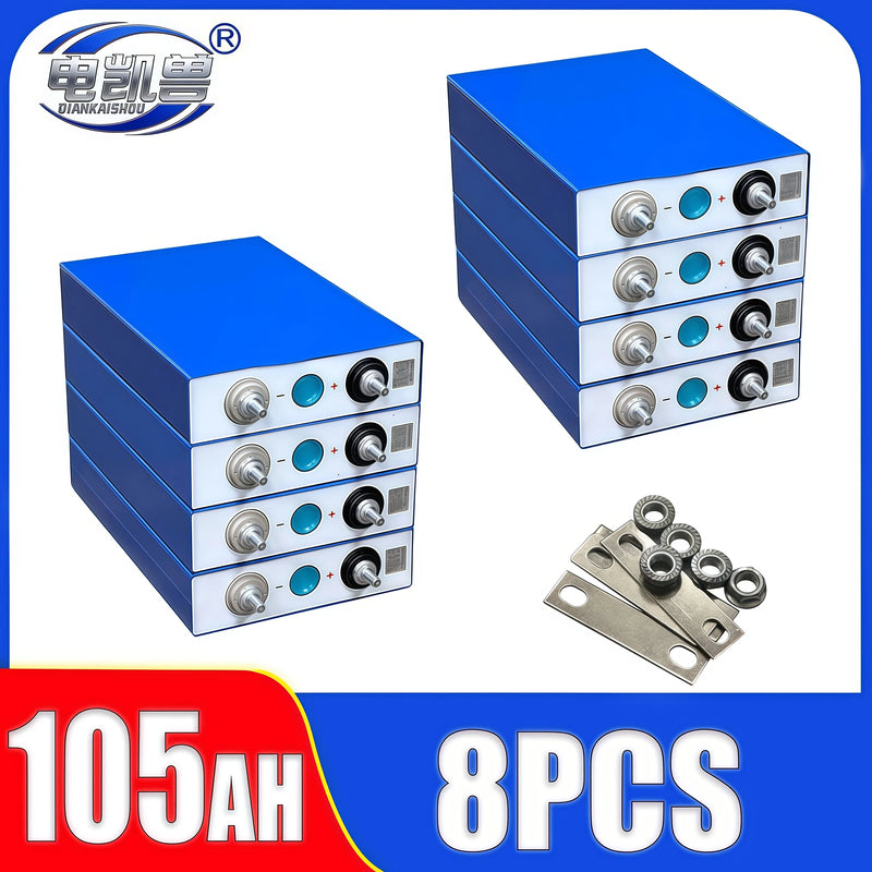 1-16pcs  Grade A 3.2V 105Ah New LiFePO4 battery Lithium iron phospha DIY 12V 24V 48V Electric Car Solar Inverter Boat Batteries